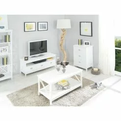 BAUHAUS Phönix Couchtisch Country L X B X H: 50 X 100 X 45 Cm, Weiß -BAUHAUS 12 1036