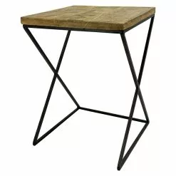 BAUHAUS Beistelltisch Mangoholz 30 X 30 X 46 Cm, Mangoholz, Schwarz