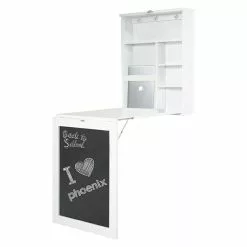 BAUHAUS Phönix Wandschreibtisch York L X B X H: 60 X 75,5 X 149 Cm, Weiß/Schwarz
