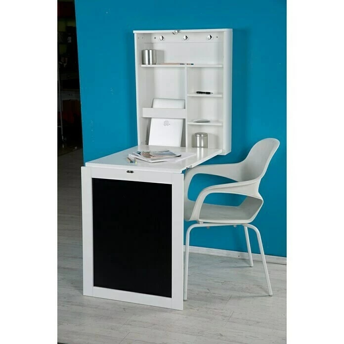 BAUHAUS Phönix Wandschreibtisch York L X B X H: 60 X 75,5 X 149 Cm, Weiß/Schwarz 3 BAUHAUS Phönix Wandschreibtisch York L X B X H: 60 X 75,5 X 149 Cm, Weiß/Schwarz – Bild 3