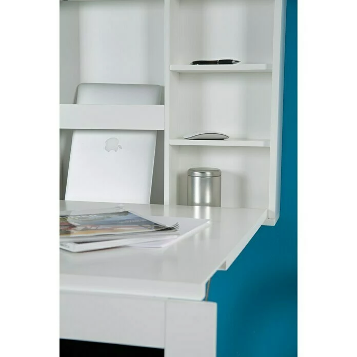 BAUHAUS Phönix Wandschreibtisch York L X B X H: 60 X 75,5 X 149 Cm, Weiß/Schwarz 5 BAUHAUS Phönix Wandschreibtisch York L X B X H: 60 X 75,5 X 149 Cm, Weiß/Schwarz – Bild 5