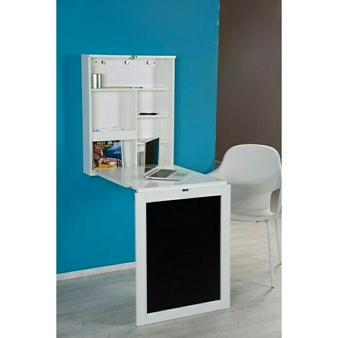 BAUHAUS Phönix Wandschreibtisch York L X B X H: 60 X 75,5 X 149 Cm, Weiß/Schwarz 6 BAUHAUS Phönix Wandschreibtisch York L X B X H: 60 X 75,5 X 149 Cm, Weiß/Schwarz – Bild 6