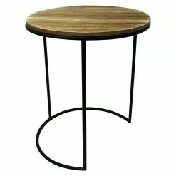 BAUHAUS Beistelltisch Ø X H: 34 X 41 Cm, Natur/Schwarz