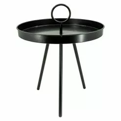 BAUHAUS Beistelltisch Mit Griff Ø X H: 40 X 60 Cm, Schwarz, Metall