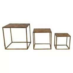 BAUHAUS 62 BAUHAUS Beistelltisch Cube 18 X 18 X 18 Cm, Gold/Weiß, Metall