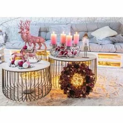 BAUHAUS Beistelltisch Ø X H: 36 X 41 Cm, Natur/Schwarz, Metall -BAUHAUS 12 1164