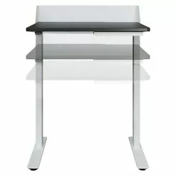 BAUHAUS Häfele Schreibtisch Job L B X L: 120 X 80 Cm, Höhenverstellung: 62,5 Cm - 127,5 Cm, Farbe Gestell: Weiß, Farbe Tischplatte: Schwarz -BAUHAUS 12 1193