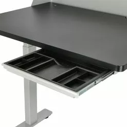 BAUHAUS Häfele Schreibtisch Job L B X L: 120 X 80 Cm, Höhenverstellung: 62,5 Cm - 127,5 Cm, Farbe Gestell: Weiß, Farbe Tischplatte: Schwarz -BAUHAUS 12 1196