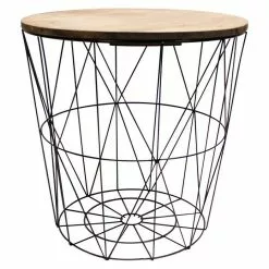 BAUHAUS Beistelltisch Ø X H: 34 X 35 Cm, Mitteldichte Holzfaserplatte (MDF), Schwarz