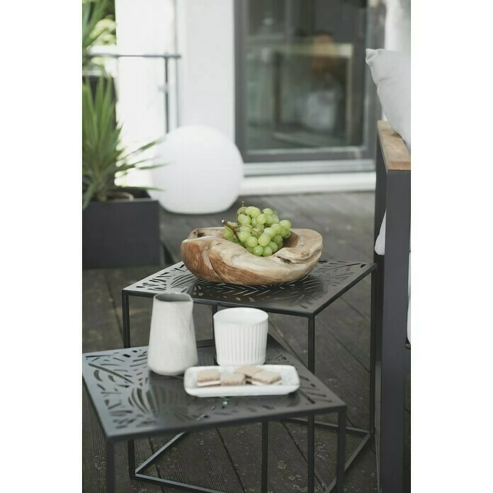 BAUHAUS Beistelltisch Blätter 30 X 30 X 30 Cm, Schwarz, Metall 2 BAUHAUS Beistelltisch Blätter 30 X 30 X 30 Cm, Schwarz, Metall – Bild 2