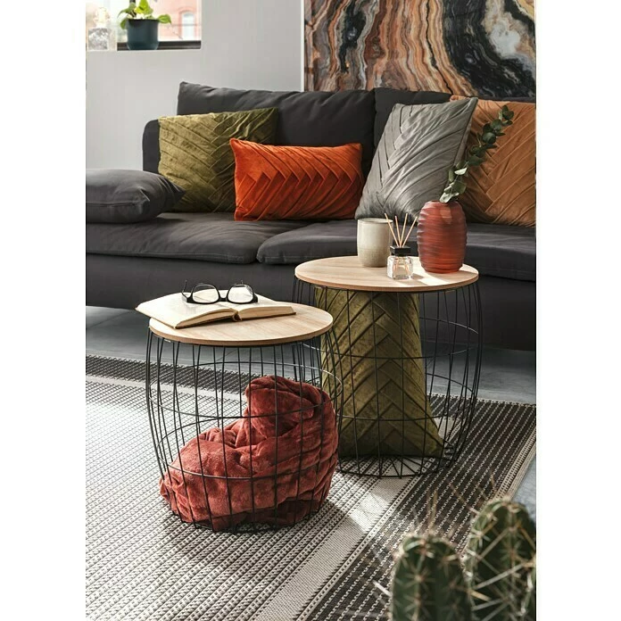 BAUHAUS Beistelltisch Ø X H: 30 X 32 Cm, Mitteldichte Holzfaserplatte (MDF) 2 BAUHAUS Beistelltisch Ø X H: 30 X 32 Cm, Mitteldichte Holzfaserplatte (MDF) – Bild 2