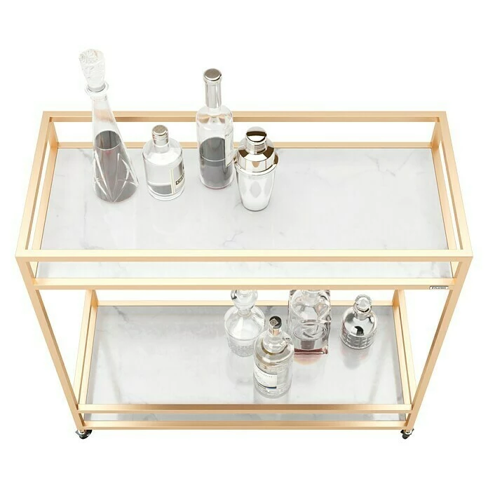 BAUHAUS Phönix Playboy Servierwagen Ginger L X B X H: 40 X 90 X 87 Cm, Gold, Anzahl Böden: 2 Stk. 4 BAUHAUS Phönix Playboy Servierwagen Ginger L X B X H: 40 X 90 X 87 Cm, Gold, Anzahl Böden: 2 Stk. – Bild 4