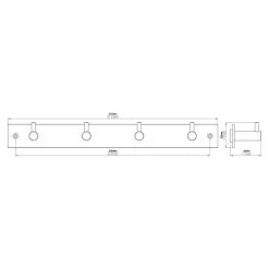 BAUHAUS Siro Hakenleiste 1890 L X H: 322 X 47 Mm, Anzahl Haken: 4 Stk. -BAUHAUS 12 1317