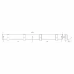 BAUHAUS Hakenleiste 2083 Aluminium Weiß L X H: 450 X 44 Mm, Anzahl Haken: 4 Stk. -BAUHAUS 12 1325