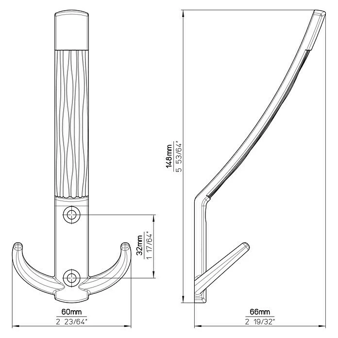 BAUHAUS Siro Garderobenhaken 2213/ZN58 L X B X H: 60 X 148 X 66 Mm, Anzahl Haken: 3 Stk., Bronze 5 BAUHAUS Siro Garderobenhaken 2213/ZN58 L X B X H: 60 X 148 X 66 Mm, Anzahl Haken: 3 Stk., Bronze – Bild 5