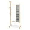 BAUHAUS Garderobenständer L X B X H: 38 X 65 X 167 Cm, Anzahl Haken: 6, Bambus/Weiß