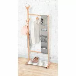 BAUHAUS Garderobenständer L X B X H: 38 X 65 X 167 Cm, Anzahl Haken: 6, Bambus/Weiß -BAUHAUS 12 1420