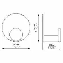 BAUHAUS Siro Garderobenhaken 2335/ZN21KV1S L X B X H: 50 X 50 X 33 Mm, Anzahl Haken: 1 Stk. -BAUHAUS 12 1457