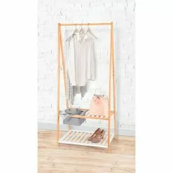 BAUHAUS Garderobenständer L X B X H: 45 X 70 X 160 Cm, Bambus/Weiß -BAUHAUS 12 1465