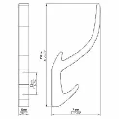 BAUHAUS Siro Garderobenhaken 2432/ZN1 L X B X H: 15 X 150 X 71 Mm, Anzahl Haken: 2 Stk., Chrom -BAUHAUS 12 1480