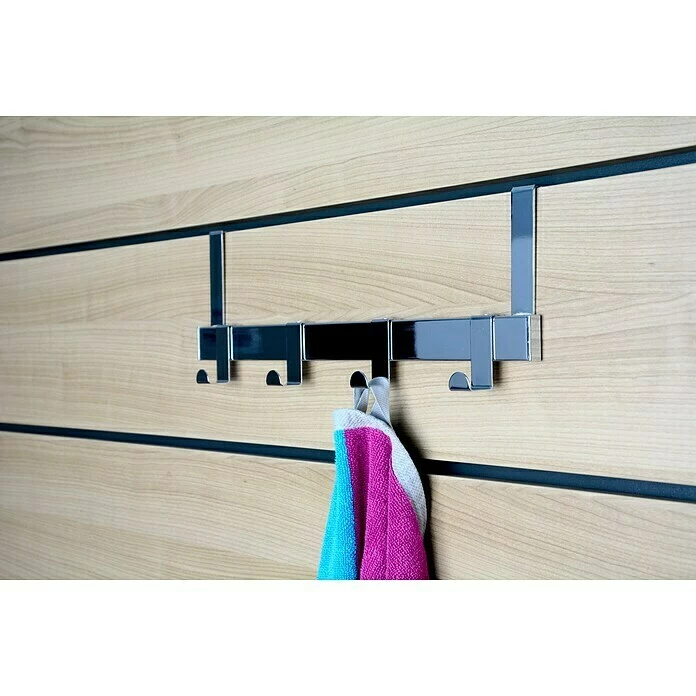 BAUHAUS Siro Türgarderobe 1443 Chrom L X H: 404 X 51 Mm, Anzahl Haken: 4 Stk., Verchromt 5 BAUHAUS Siro Türgarderobe 1443 Chrom L X H: 404 X 51 Mm, Anzahl Haken: 4 Stk., Verchromt – Bild 5