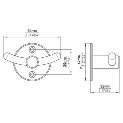 BAUHAUS Siro Garderobenhaken L X B X H: 64 X 42 X 32 Mm, Anzahl Haken: 2 Stk. -BAUHAUS 12 1527