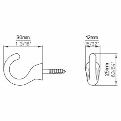 BAUHAUS Siro Garderobenhaken-Set H033-25A4V3 Inhalt: 3 Stk., L X B X H: 11,5 X 30 X 25 Mm -BAUHAUS 12 1555