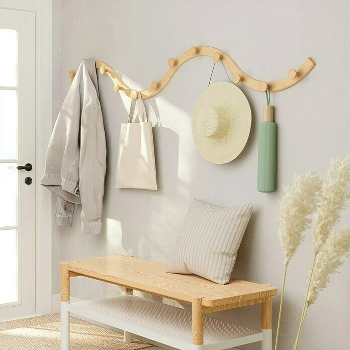 BAUHAUS Umbra Garderobenhaken-Set Slinka L X B X H: 4,8 X 42,8 X 11,4 Cm, Anzahl Haken: 12 Stk., Esche Natur 3 BAUHAUS Umbra Garderobenhaken-Set Slinka L X B X H: 4,8 X 42,8 X 11,4 Cm, Anzahl Haken: 12 Stk., Esche Natur – Bild 3