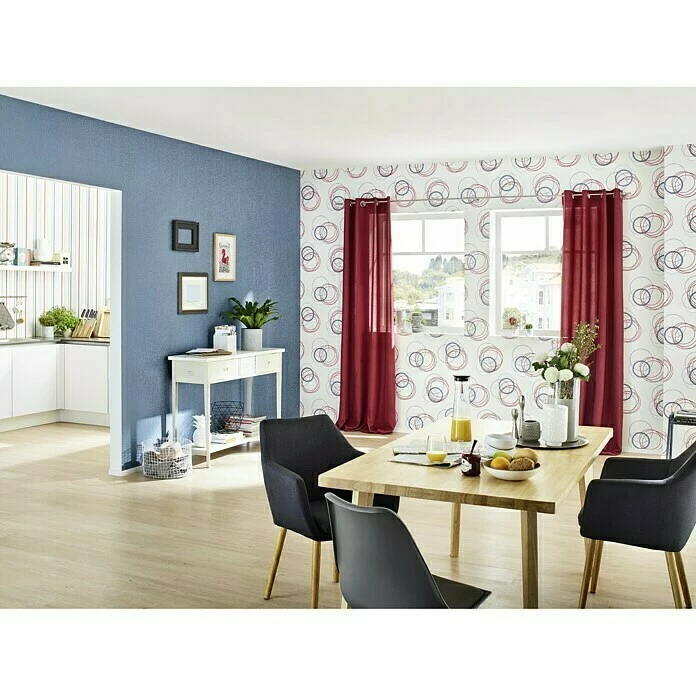 BAUHAUS Elbersdrucke Ösenschal Lino Bordeaux, 140 X 255 Cm, 100 % Polyester 2 BAUHAUS Elbersdrucke Ösenschal Lino Bordeaux, 140 X 255 Cm, 100 % Polyester – Bild 2