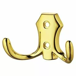 BAUHAUS Garderobenhaken Ausstattung: 2 Haken, Lochabstand: 20 Mm, Vermessingt Poliert