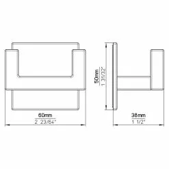 BAUHAUS Siro Garderobenhaken 2331/ZN4KV1S L X B X H: 60 X 50 X 38 Mm, Anzahl Haken: 1 Stk., Vernickelt Matt -BAUHAUS 12 1762