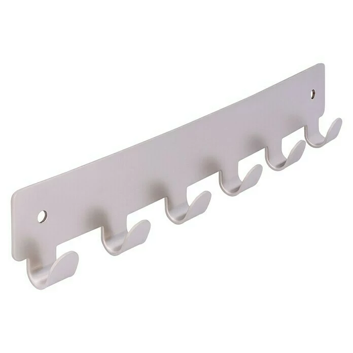 BAUHAUS Siro Garderobenleiste 1603-240ZN4 L X B X H: 240 X 41 X 16 Mm, Anzahl Haken: 6 Stk., Vernickelt Matt 2 BAUHAUS Siro Garderobenleiste 1603-240ZN4 L X B X H: 240 X 41 X 16 Mm, Anzahl Haken: 6 Stk., Vernickelt Matt – Bild 2