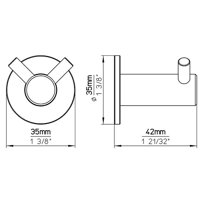 BAUHAUS Siro Garderobenhaken 2283-42N1 L X B X H: 35 X 35 X 42 Mm, Anzahl Haken: 2 Stk. 6 BAUHAUS Siro Garderobenhaken 2283-42N1 L X B X H: 35 X 35 X 42 Mm, Anzahl Haken: 2 Stk. – Bild 6