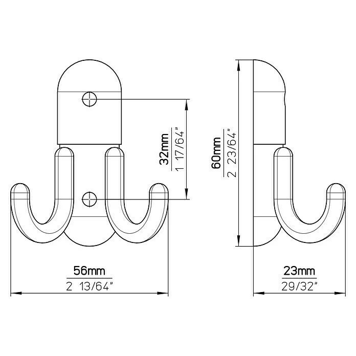 BAUHAUS Siro Garderobenhaken 1786/PB 21 L X B X H: 56 X 60 X 23 Mm, Anzahl Haken: 1 Stk. 5 BAUHAUS Siro Garderobenhaken 1786/PB 21 L X B X H: 56 X 60 X 23 Mm, Anzahl Haken: 1 Stk. – Bild 5