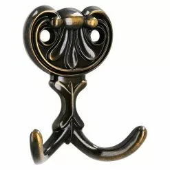 BAUHAUS Siro Garderobenhaken L X B X H: 56 X 66 X 20 Mm, Anzahl Haken: 2 Stk., Messing Antik