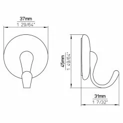 BAUHAUS Siro Garderobenhaken SP6845ZN1 L X B X H: 37 X 44,5 X 31 Mm, Anzahl Haken: 1 Stk. -BAUHAUS 12 1956