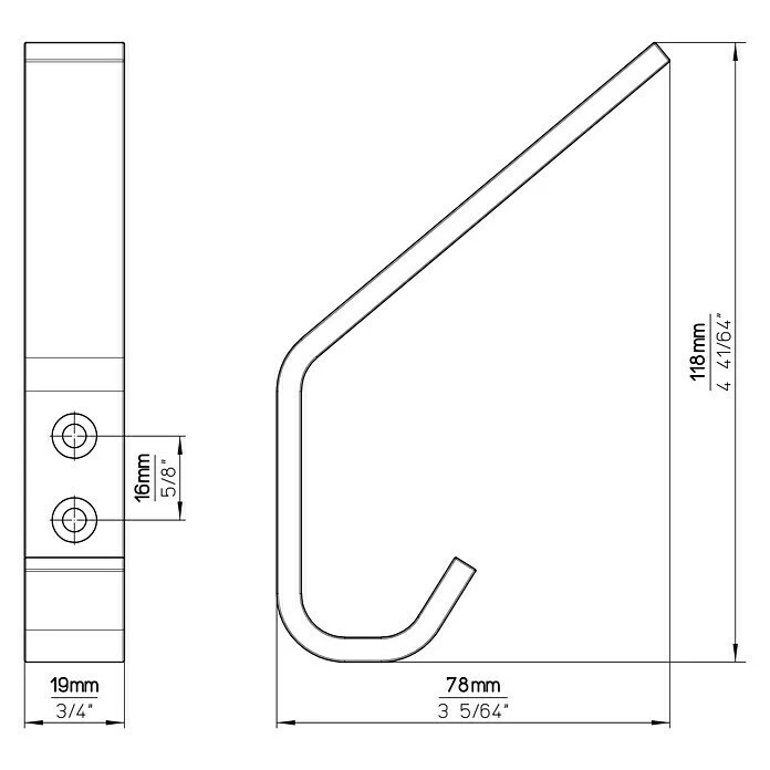 BAUHAUS Siro Garderobenhaken L X B X H: 19 X 120 X 75 Mm, Anzahl Haken: 1 Stk. 5 BAUHAUS Siro Garderobenhaken L X B X H: 19 X 120 X 75 Mm, Anzahl Haken: 1 Stk. – Bild 5