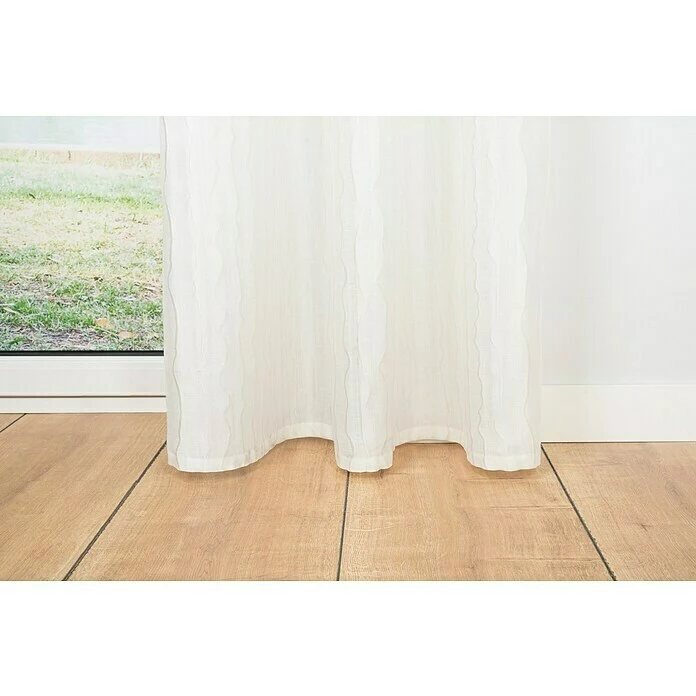 BAUHAUS Ösenschal Stream B X H: 135 X 300 Cm, 100 % Polyester, Weiß 2 BAUHAUS Ösenschal Stream B X H: 135 X 300 Cm, 100 % Polyester, Weiß – Bild 2