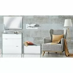 BAUHAUS Phönix Bruno Garderobenleiste L X B X H: 20 X 75 X 30 Cm, Grau/Weiß -BAUHAUS 12 2212