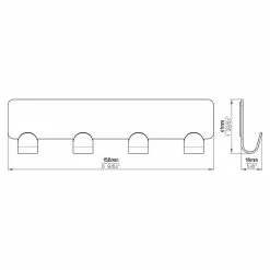 BAUHAUS Siro Hakenleiste 2178-156ZN1KV1S 156 X 16 Mm, Anzahl Haken: 4 Stk., Verchromt Poliert -BAUHAUS 12 2217