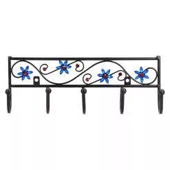 BAUHAUS Siro Garderobenleiste 2165-260PB12JE 8 L X B X H: 260 X 90 X 50 Mm, Anzahl Haken: 5 Stk., Schwarz/Blau