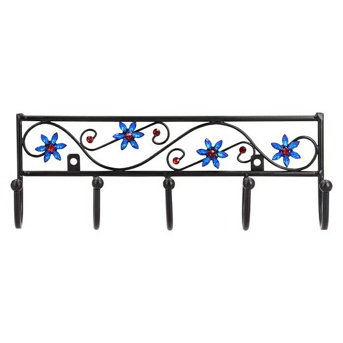 BAUHAUS Siro Garderobenleiste 2165-260PB12JE 8 L X B X H: 260 X 90 X 50 Mm, Anzahl Haken: 5 Stk., Schwarz/Blau 1 BAUHAUS Siro Garderobenleiste 2165-260PB12JE 8 L X B X H: 260 X 90 X 50 Mm, Anzahl Haken: 5 Stk., Schwarz/Blau