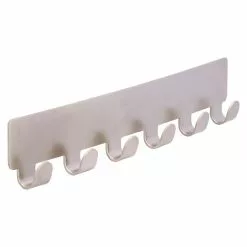 BAUHAUS Siro Garderobenleiste 2178-240ZN4KV1S L X B X H: 240 X 41 X 16 Mm, Anzahl Haken: 6 Stk., Silber