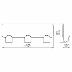 BAUHAUS Siro Hakenleiste 2178-156ZN4KV1S 114 X 16 Mm, Anzahl Haken: 3 Stk., Verchromt Poliert -BAUHAUS 12 2280