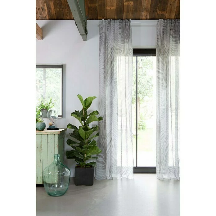 BAUHAUS Rasch Home Schlaufenbandschal Tahiti 140 X 255 Cm, 100 % Polyester, Grau/Grün 2 BAUHAUS Rasch Home Schlaufenbandschal Tahiti 140 X 255 Cm, 100 % Polyester, Grau/Grün – Bild 2