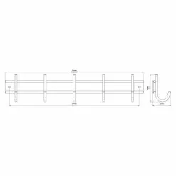 BAUHAUS Siro Garderobenleiste 380N1V1E L X B X H: 380 X 80 X 50 Mm, Anzahl Haken: 5 Stk. -BAUHAUS 12 2330