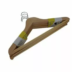 BAUHAUS Holzkleiderbügel 5 Stk., Mit Steg