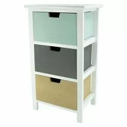 BAUHAUS Kommode L X B X H: 25 X 34 X 62 Cm, Weiß/Bunt, Anzahl Schubladen: 3 Stk.