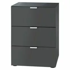 BAUHAUS Express Möbel Nachttisch Carina L X B X H: 42 X 50 X 61 Cm, Graphit, Anzahl Schubladen: 3 Stk.