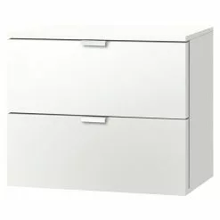 BAUHAUS Express Möbel Nachttisch Carina L X B X H: 42 X 50 X 42 Cm, Weiß, Anzahl Schubladen: 2 Stk.